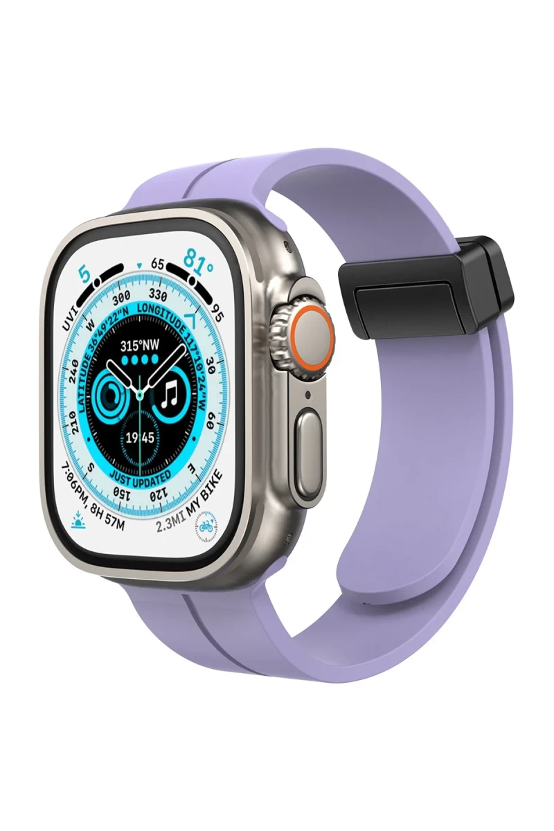Apple Watch 42mm Uyumlu KR412 Elegance Stylısh Kordon - Lila