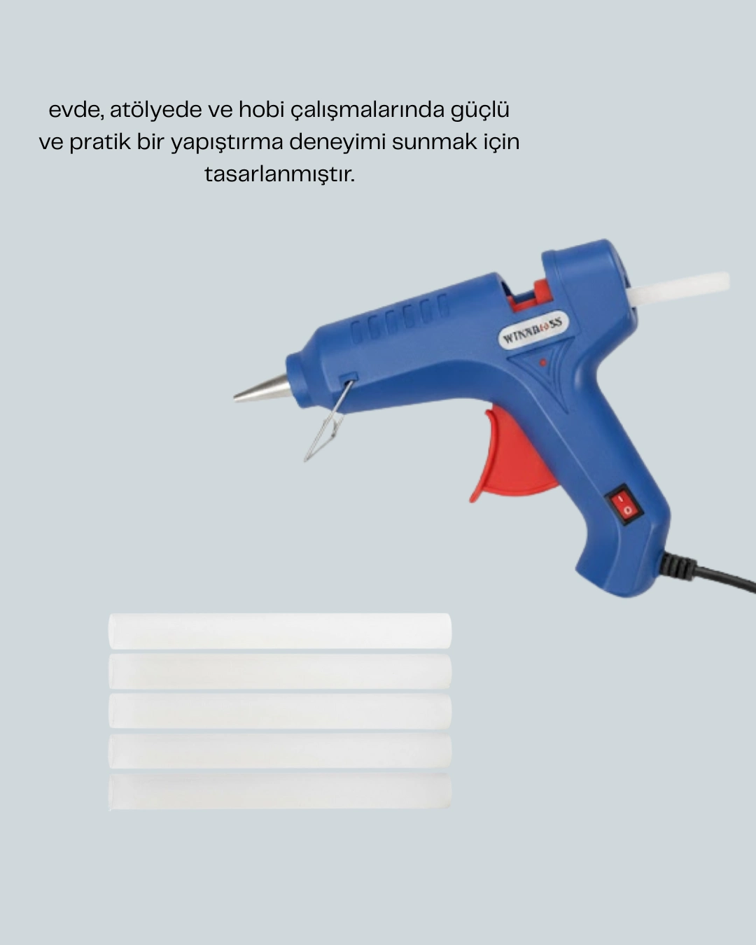 Ergonomik 40W Sıcak Silikon Tabancası 5 Adet Silikon ile