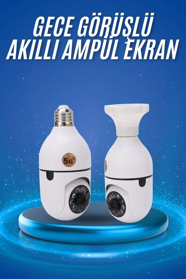 Akıllı Dönebilen Gece Görüşlü Kamera Ampülü 360 Derece