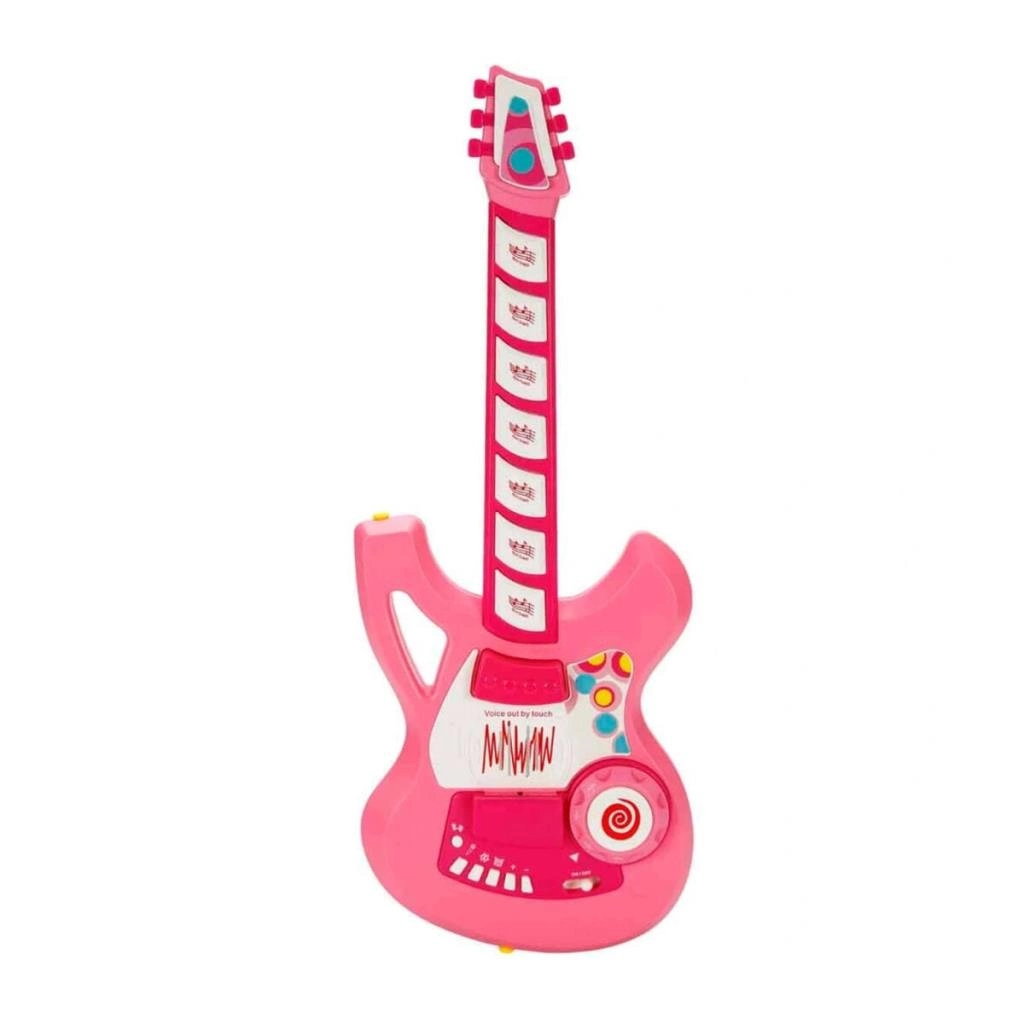 Fonksiyonel Askılı Pembe Gitar 1 Adet Sesli