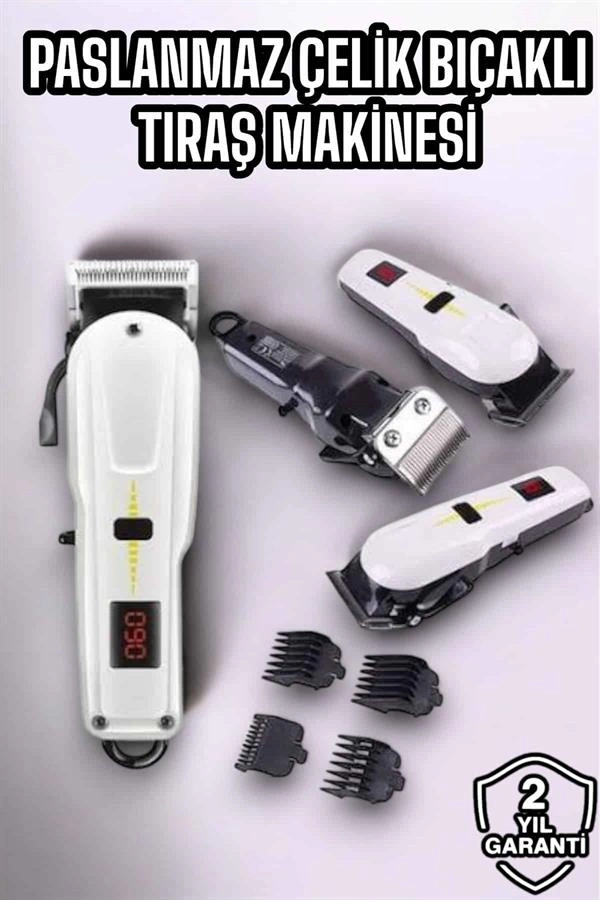 Ergonomik Tıraş Makinesi Uzun Şarjlı Paslanmaz Çelik Bıçaklı