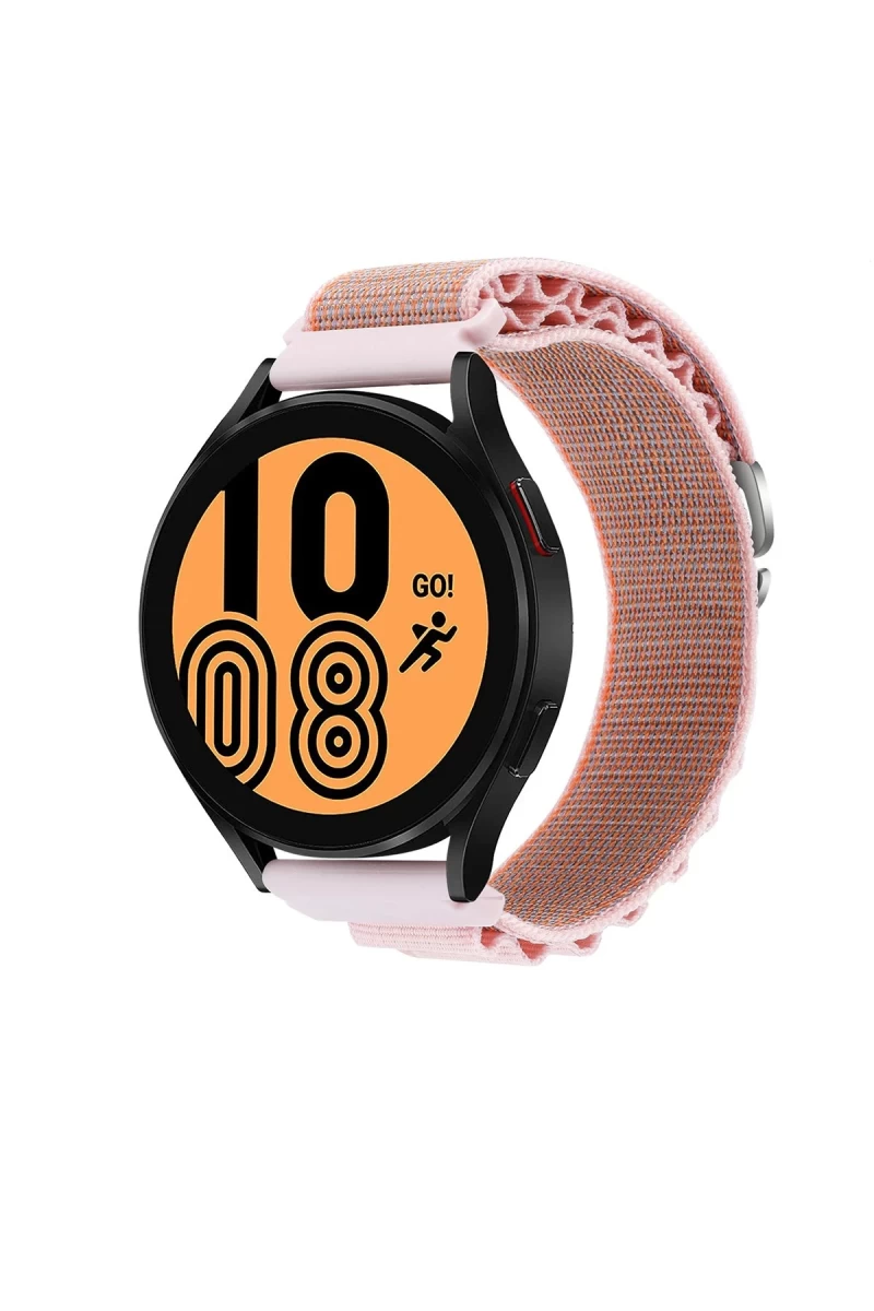 Watch 22mm Uyumlu KR410 Kumaş Kordon - Pembe