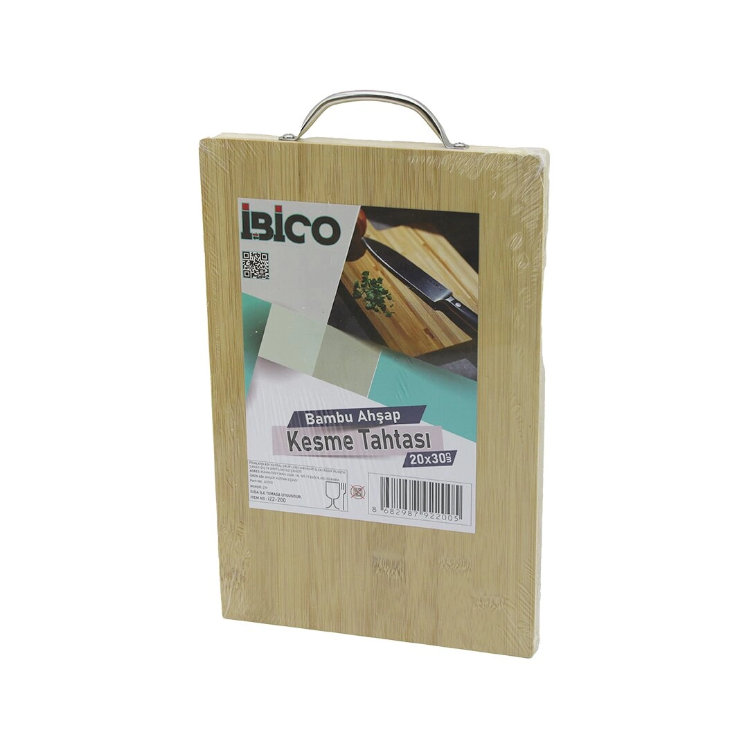 Metal Kulplu Bambu Kesim Panosu 20x30 cm - Mutfak Kullanımı