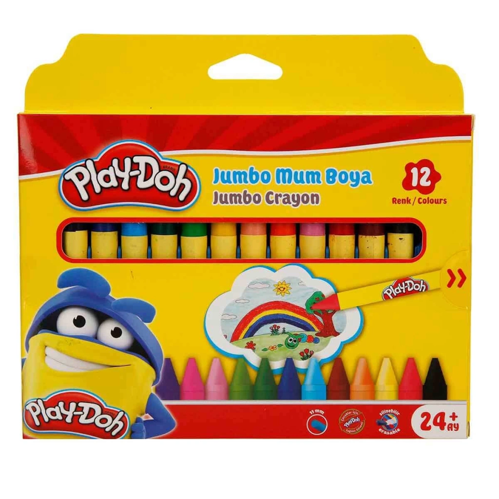 Renkli Silinebilir Crayon Mum Boya 12 Renk Seti