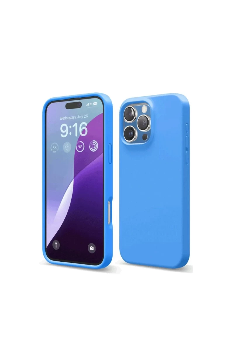 Apple iPhone 16 Pro Max Uyumlu Kılıf First Silikon - Mavi
