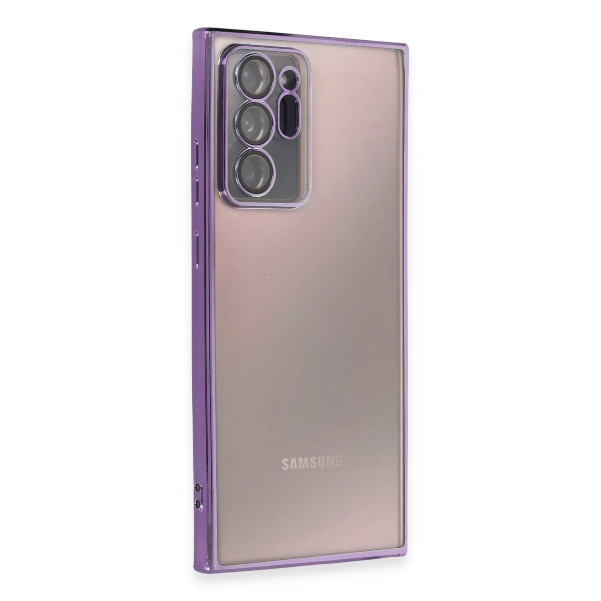 Samsung Galaxy Note 20 Ultra Kılıf Razer Lensli Silikon - Mor