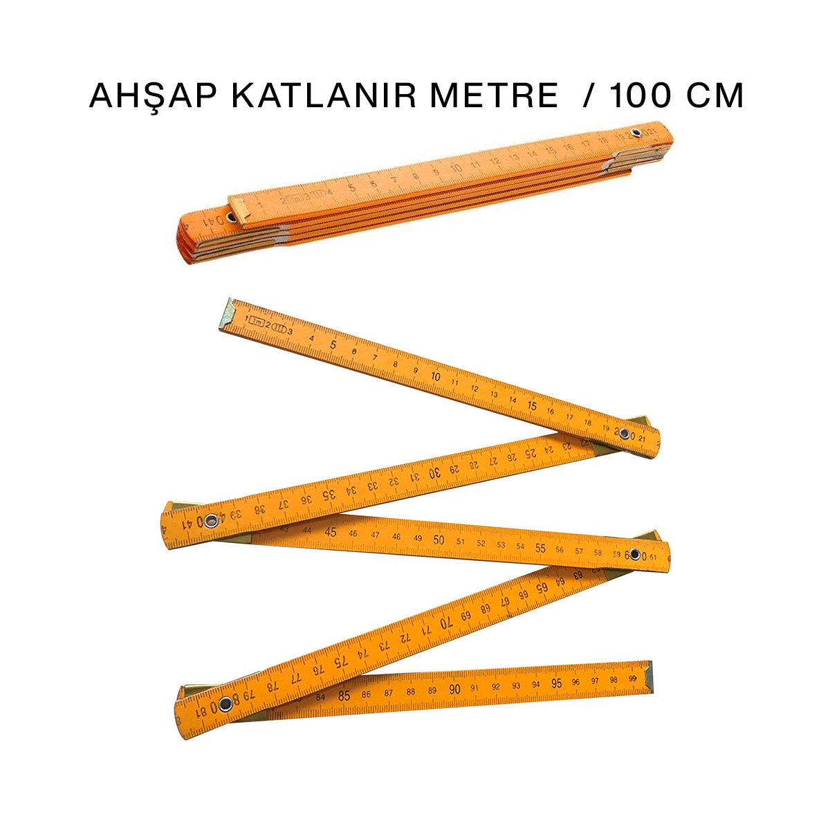 Ahşap Katlanır Metre 1 m