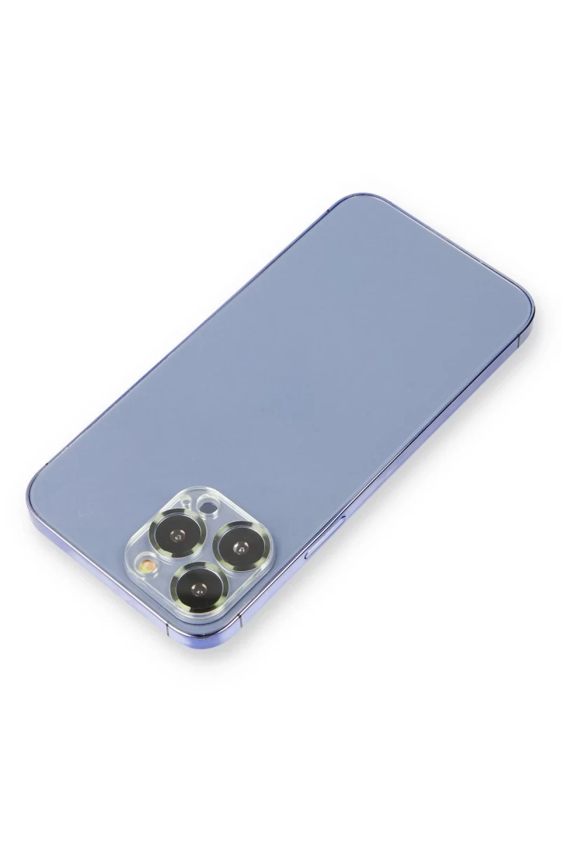 Apple iPhone 12 Pro Uyumlu Metal Kamera Lens Koruma Cam - Koyu Yeşil