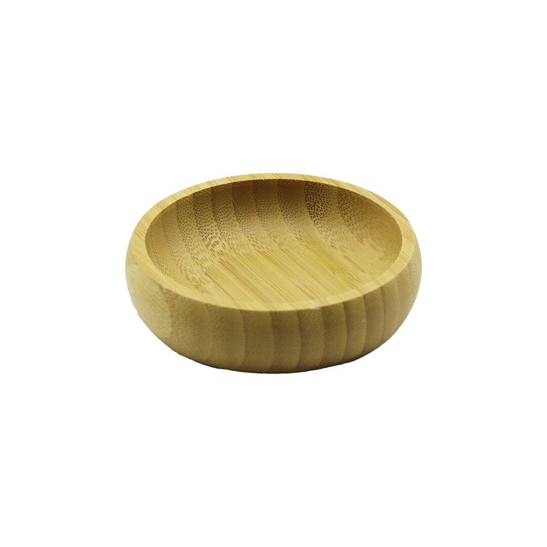 Tekli - MİNİ=8.5CM Ahşap Bambu Çerezlik - Lokumluk Kase