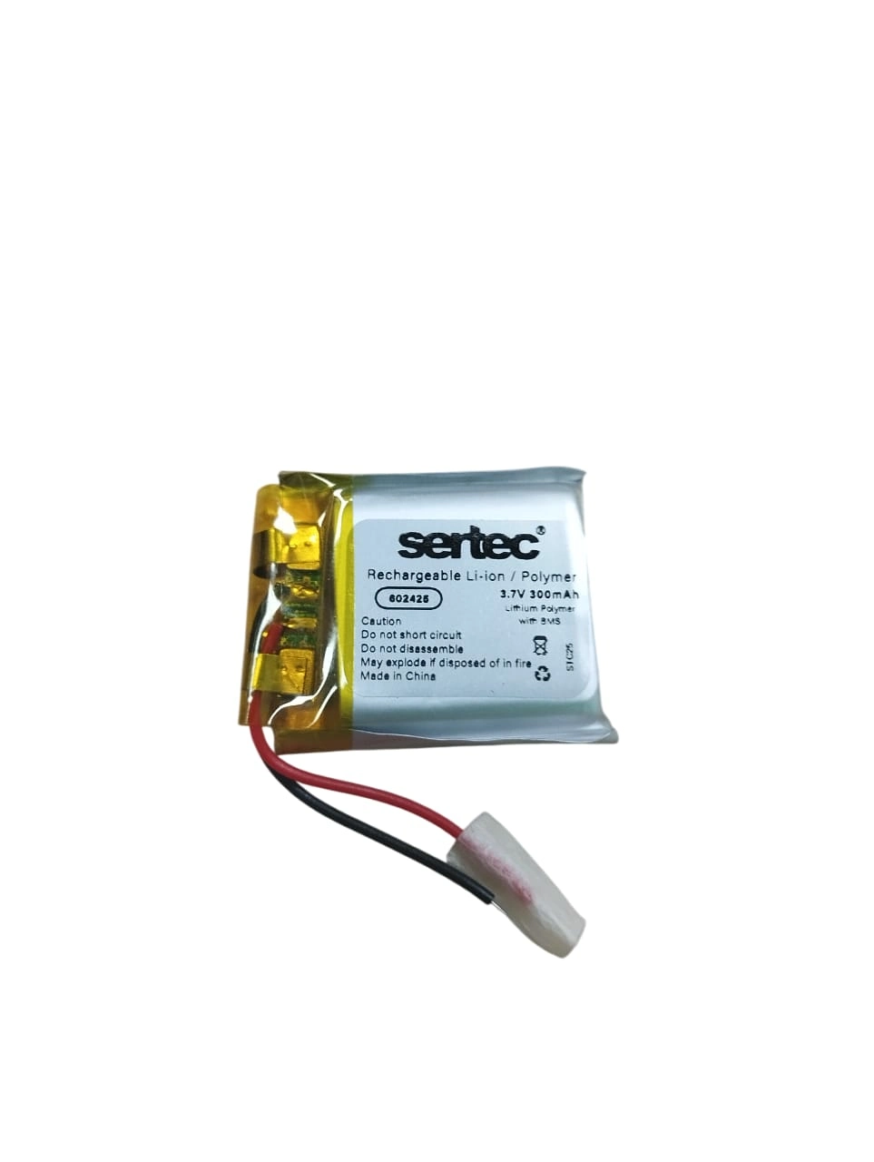 Yüksek Performanslı Li-Polymer Pil 300mAh 3.7V Devreli