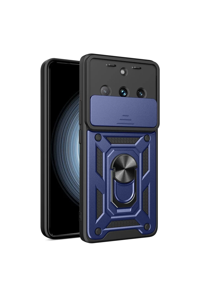 Realme 11 Pro Uyumlu Kılıf Pars Lens Yüzüklü Silikon - Lacivert