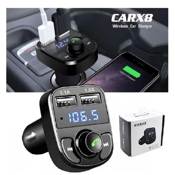 CARX8 Digital Ekran Bluetooth Araç Kiti MP3 FM Transmitter