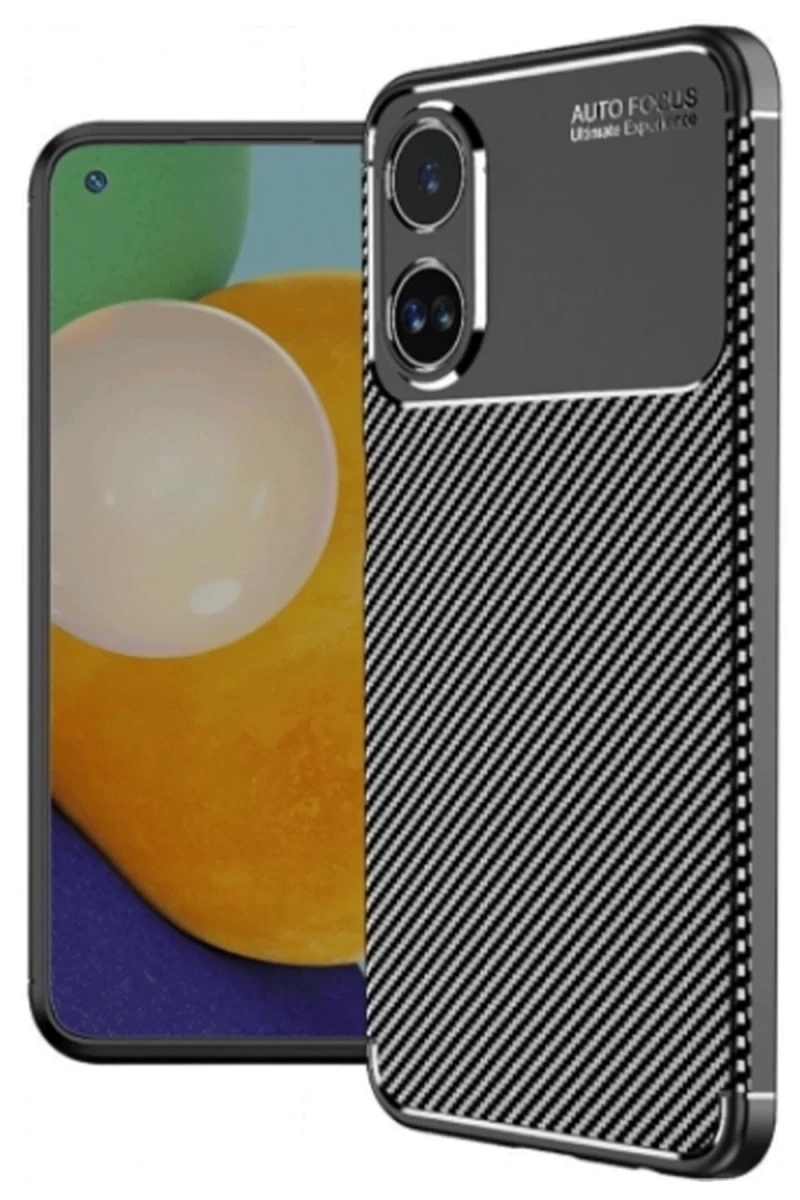 Oppo A60 Uyumlu Kılıf Auto Focus Karbon Kapak - Siyah