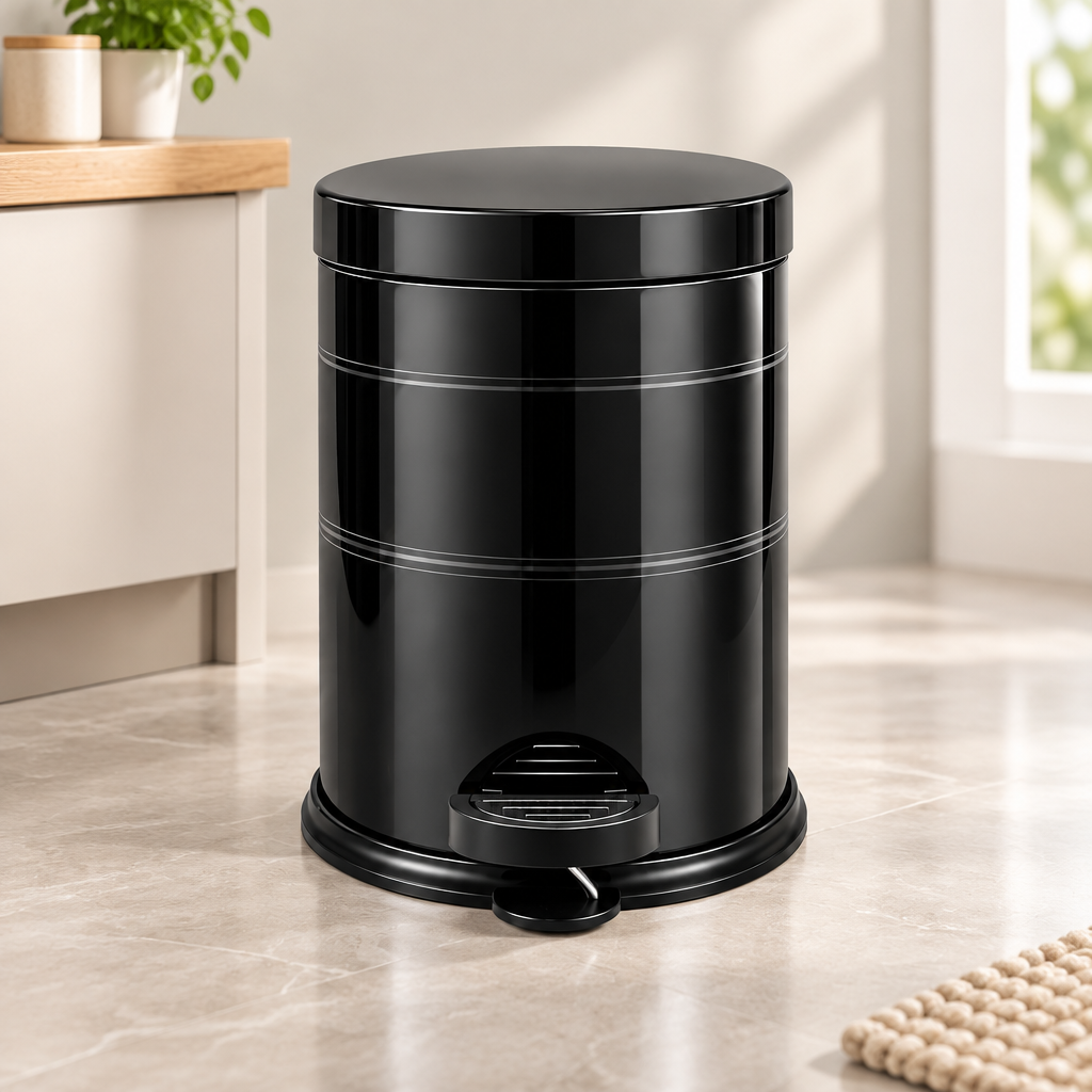 Mikro 5 L Siyah Pedallı Çöp Kovası