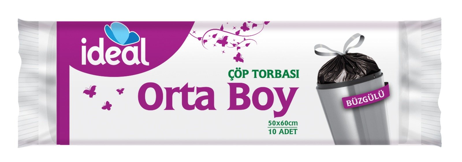 İDEAL BÜZGÜLÜ ÇÖP TORBASI O.BOY B.SABUN 10 LU