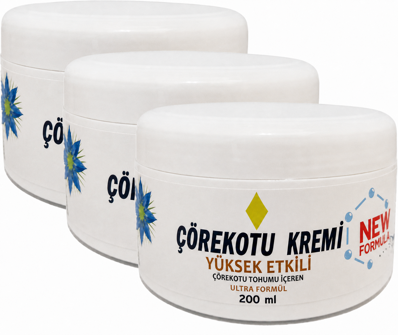 Corex Çörek Otu Kremi VIPXOF:051 3AD Büyük Boy x 200 ml Ag.ri Kremi / 3 Adet Vücut Bakım Kremi