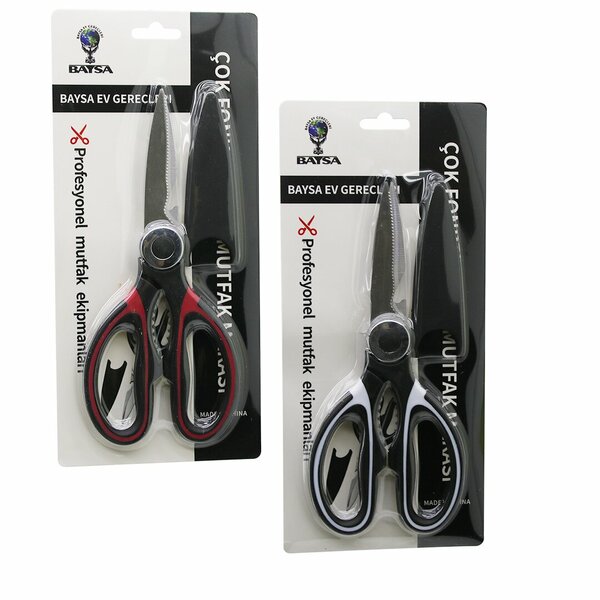 Çok Amaçlı 4IN1 Mutfak Makası 20CM -kıracak - Açacak- Kesici - Makas - (makas Ağzı Plastik Kılıf Kapak)