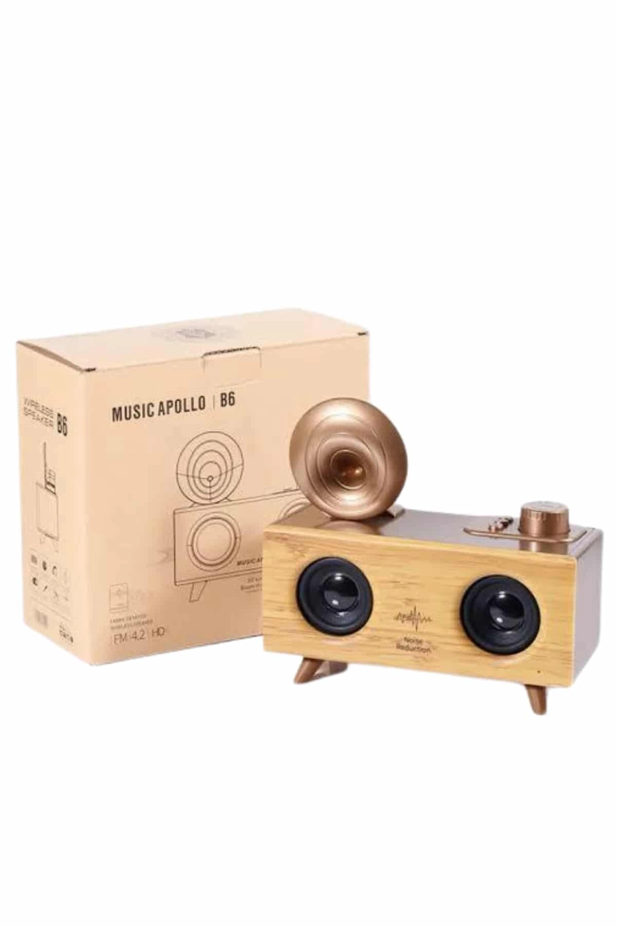 Retro Tasarımlı Bluetooth Hoparlör FM Radyo ile Çok Fonksiyonlu