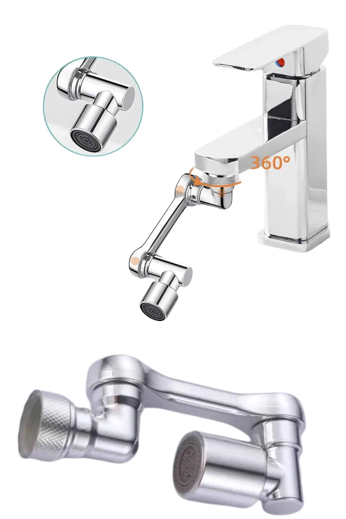 Mutfak Banyo Musluk Ucu 1 Adet Oynar Başlıklı (Dönebilen Model)