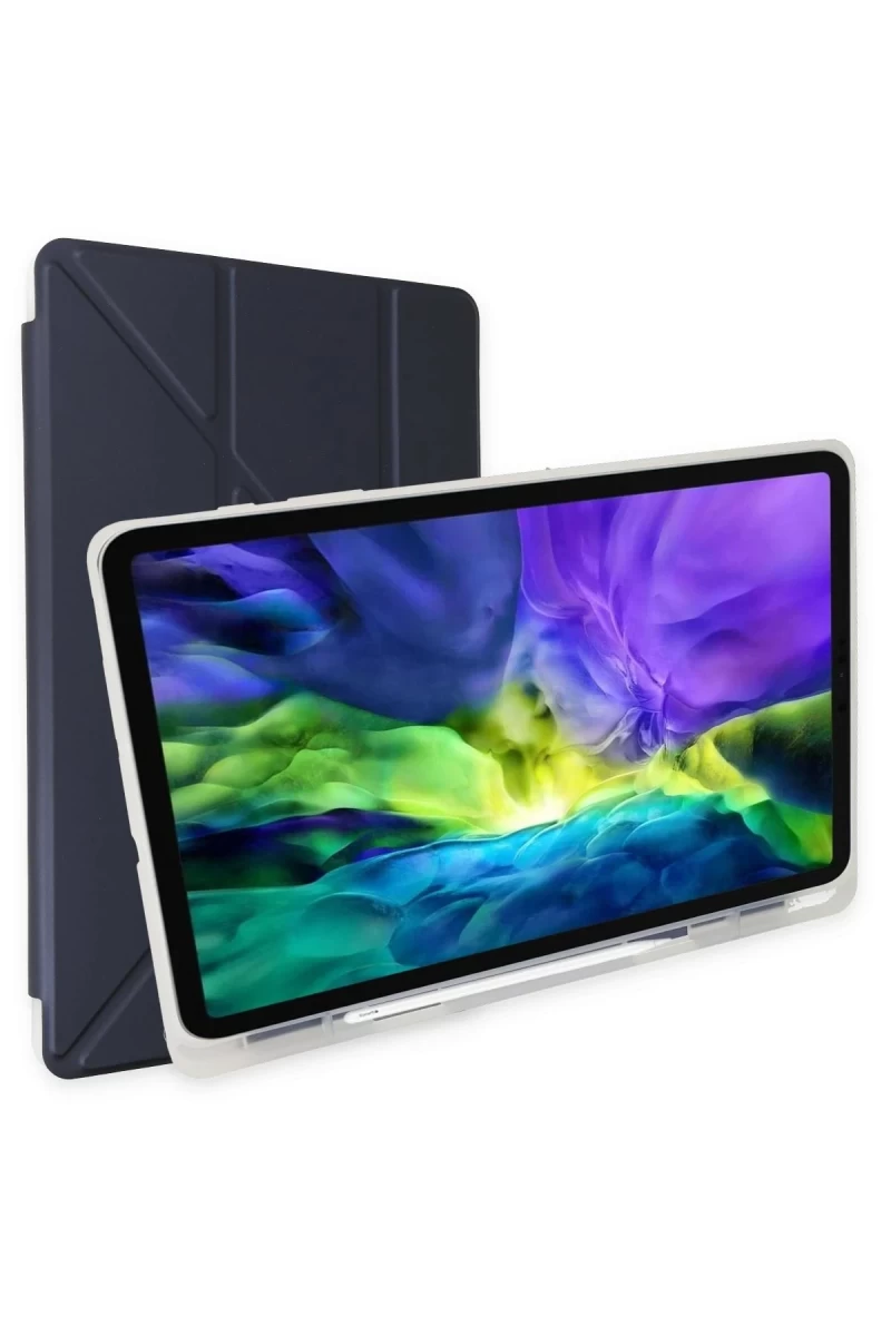 Samsung Galaxy T870 Tab S7 11 Kılıf Kalemlikli Mars Tablet Kılıfı - Lacivert