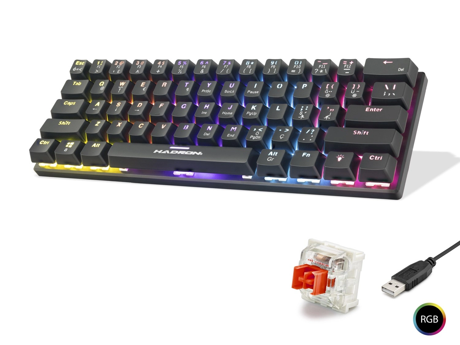 Siyah Mekanik Mini Klavye Red Switch 60% Oyun Performansı
