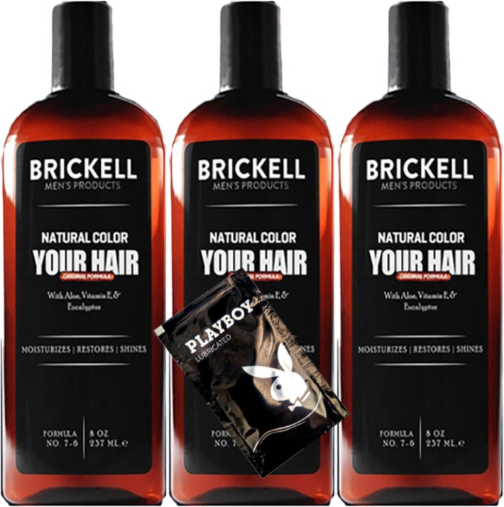 Brickell Anti-White Erkeklere Özel 3 Adet x  237 ml Saç Sakal Bakım Şampuanı + Hediye Jel  GZYSTR:0336
