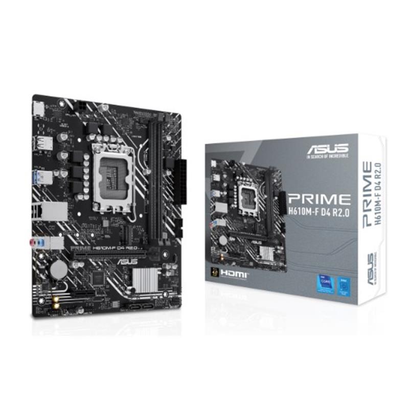 PRIME H610M-F D4 R2.0 DDR4 3200MHZ 1XHDMI 1XM.2 USB 3.2 MATX 1700P (12./ 13. VE 14. NESİL İŞLEMCİ UYUMLU)