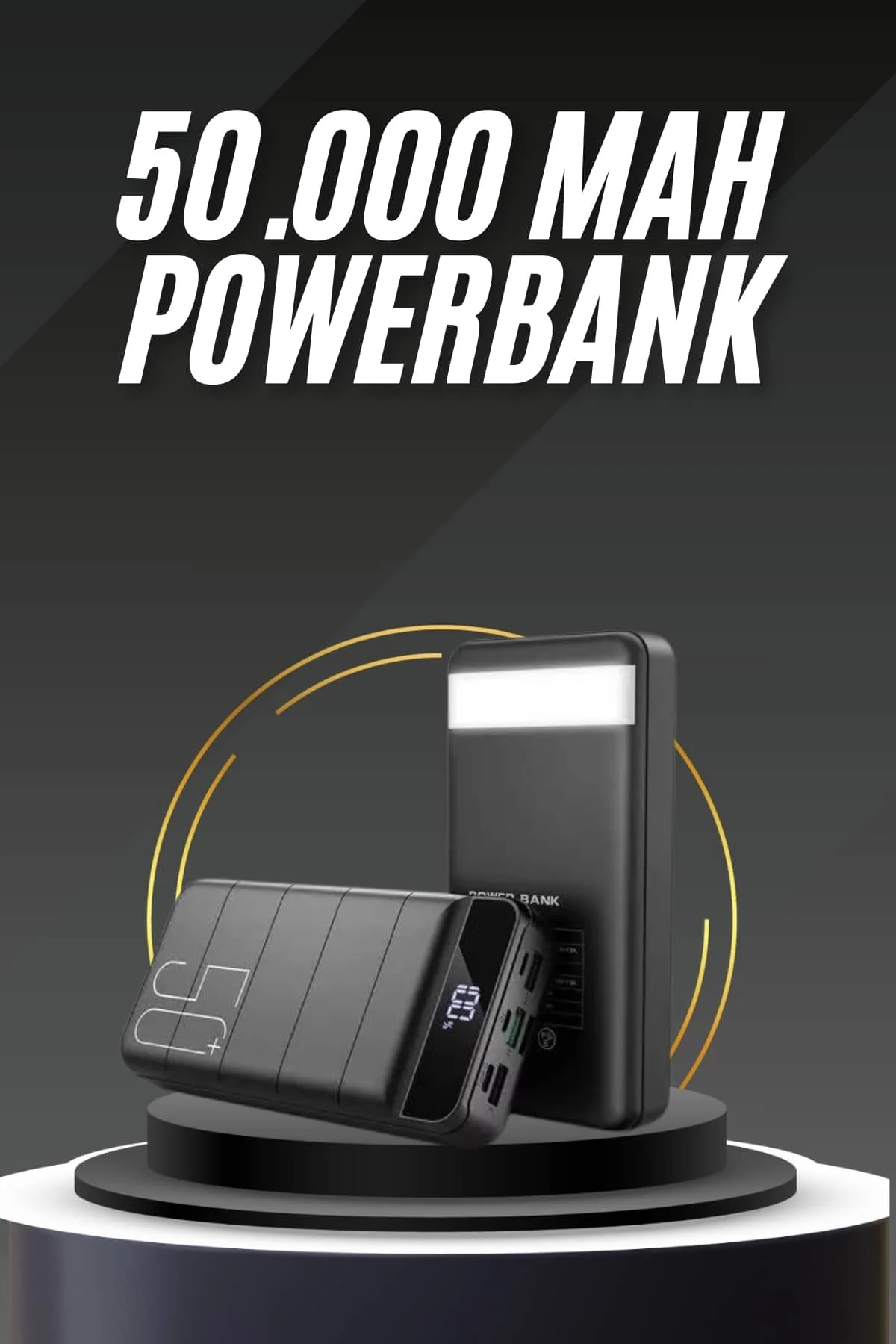 50.000 Mah Led Dijital Göstergeli USB Çıkışı Powerbank