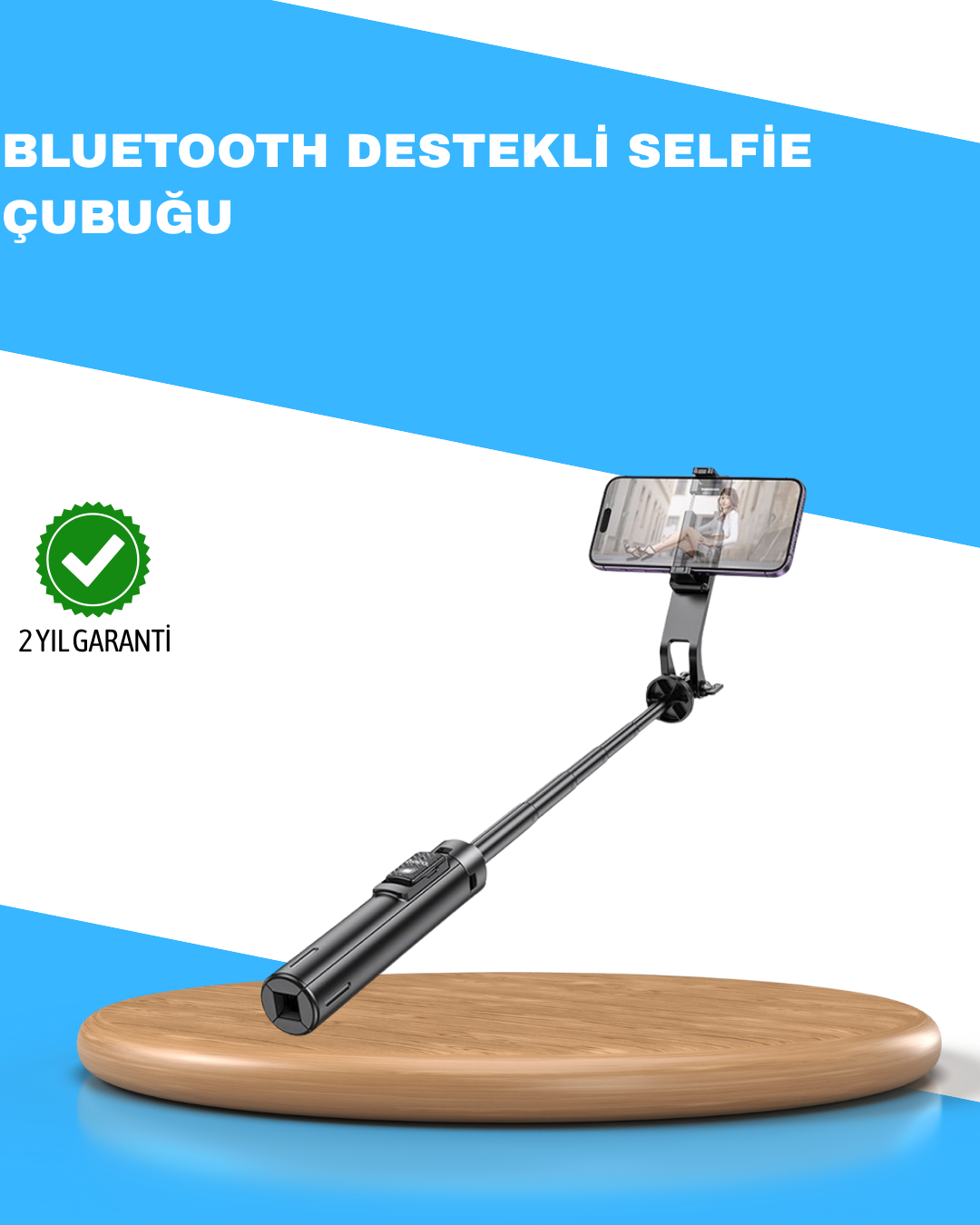 Uzaktan Kumandalı Bluetooth Selfie Çubuğu– Işıklı, 130 cm Ayarlanabilir