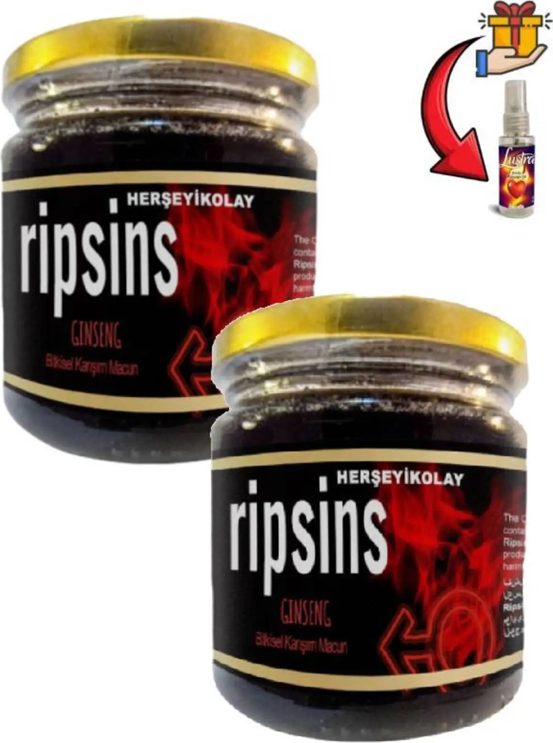 Ripsins Çoban Çökertenli Erkeklere Çok Özel G.çlnme Dstklyci Ürün 240 gr x 2 Ad + Lustra Masaj Yağı