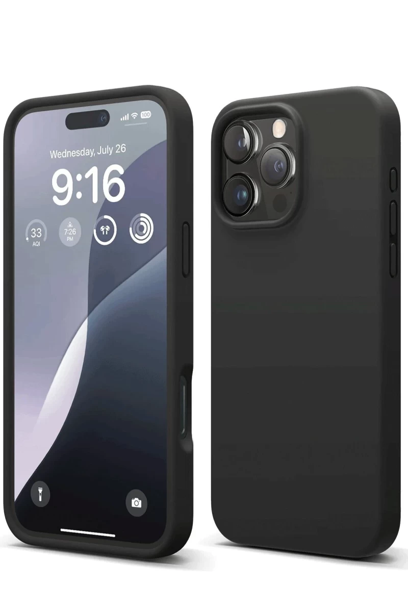 Apple iPhone 16 Pro Max Uyumlu Kılıf First Silikon - Siyah