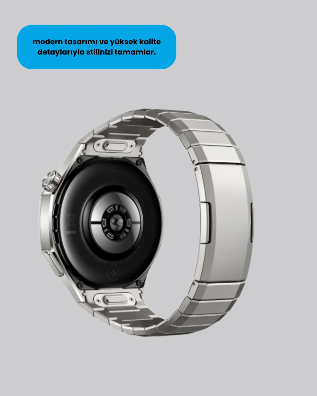 Şık Tasarımlı Akıllı Saat 46 mm Silikon Deri Metal Kordon