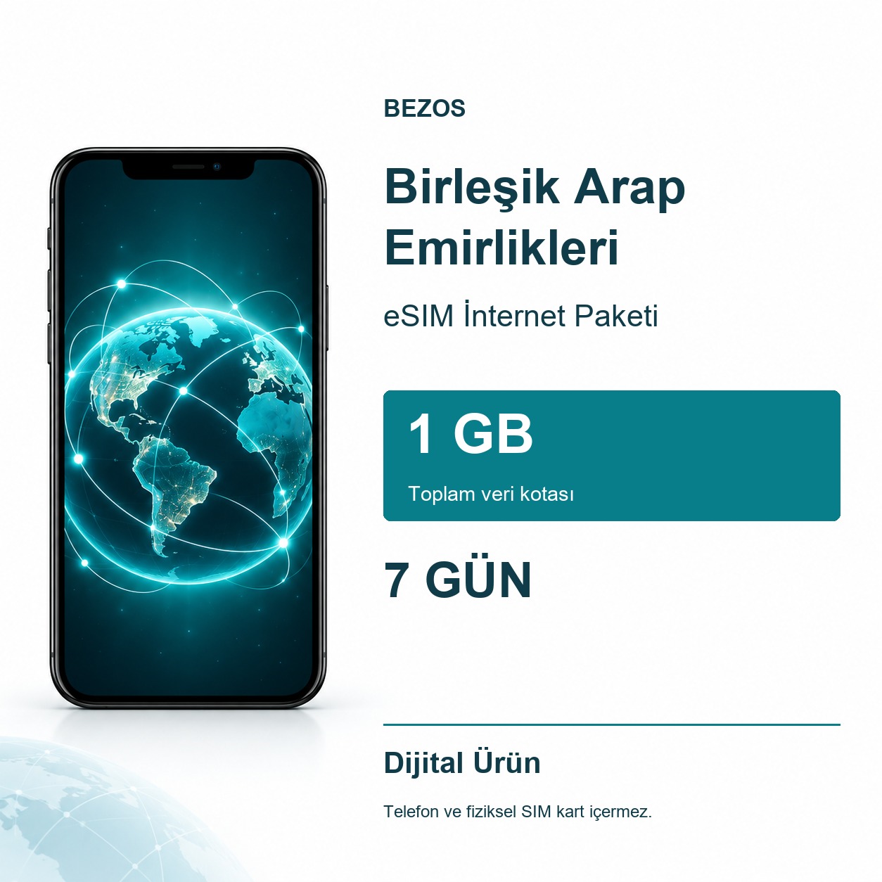 Birleşik Arap Emirlikleri eSIM İnternet Paketi 1 GB 7 Gün