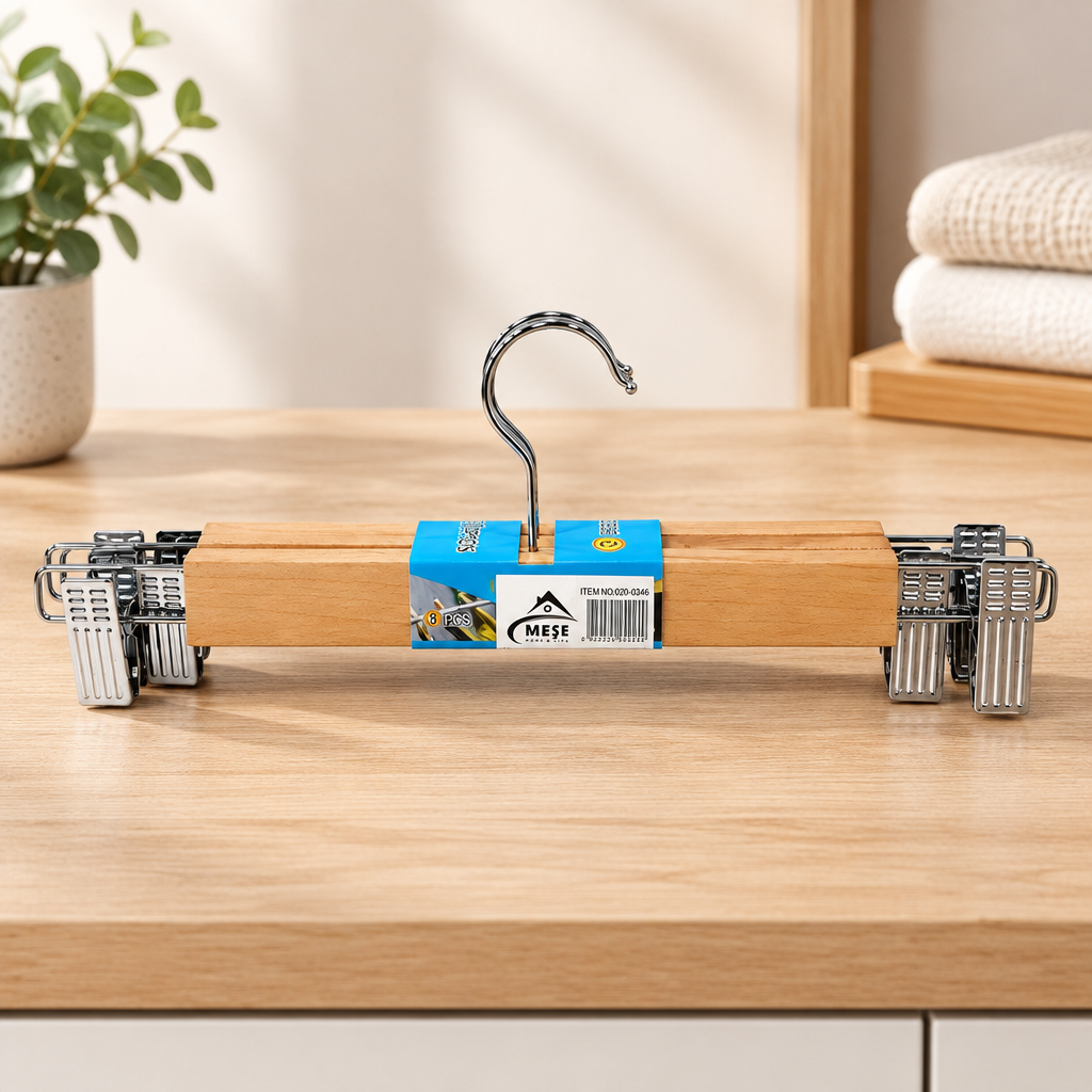 Ahşap Mandallı Etek Askısı 33 cm