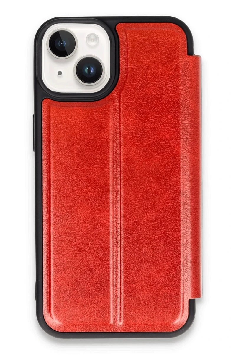 Apple iPhone 14 Uyumlu Kılıf Flip Cover - Kırmızı