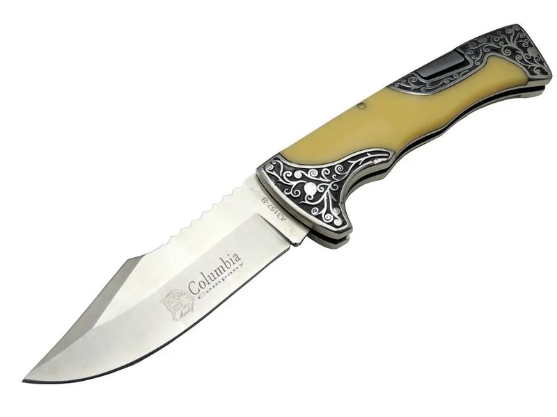 A3157C Av / Kamp Çakı 23 cm - Sedef İşlemeli Saplı