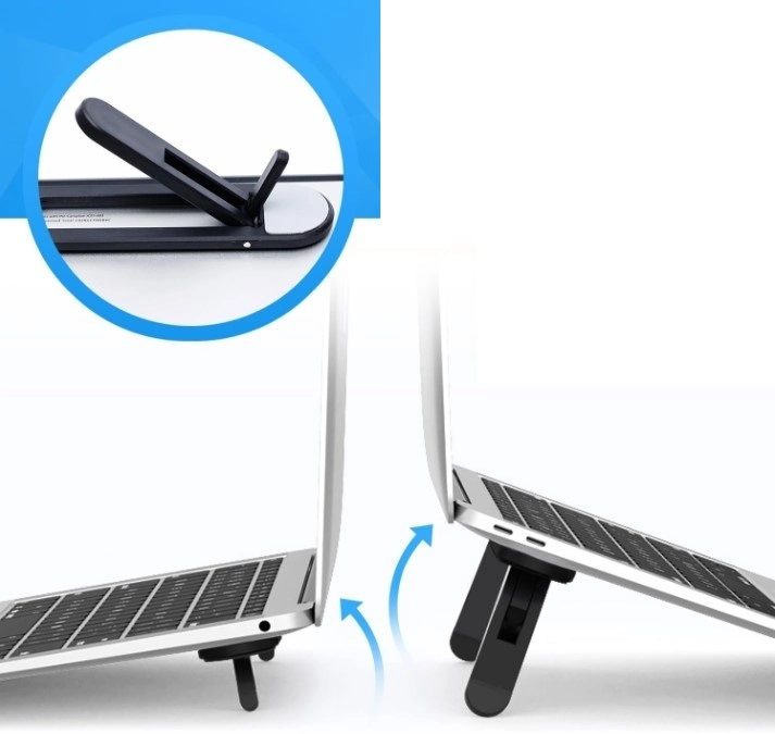 Katlanabilir Yapışkanlı Laptop Standı 2 Kademeli Siyah