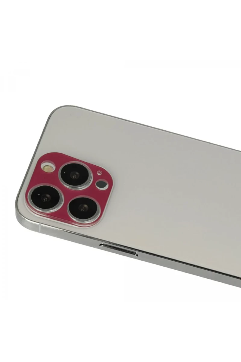 Apple iPhone 13 Pro Max Uyumlu Rainbow Kamera Lens Koruma Cam - Koyu Kırmızı