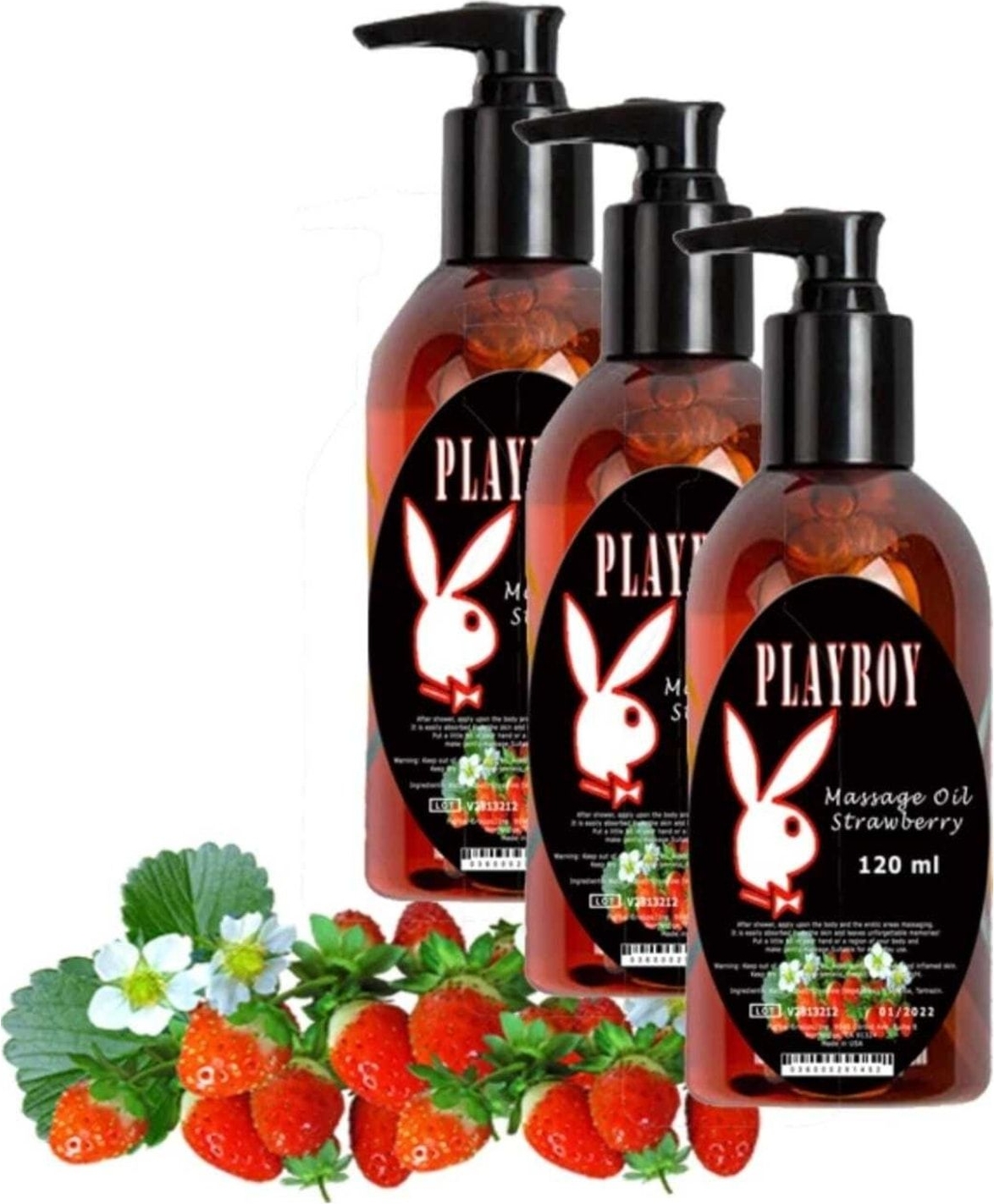 Çilek Aromalı Erkek Istek Arttırıcı Rahatlatıcılı Vücut Masaj 120 ml 3 Adet