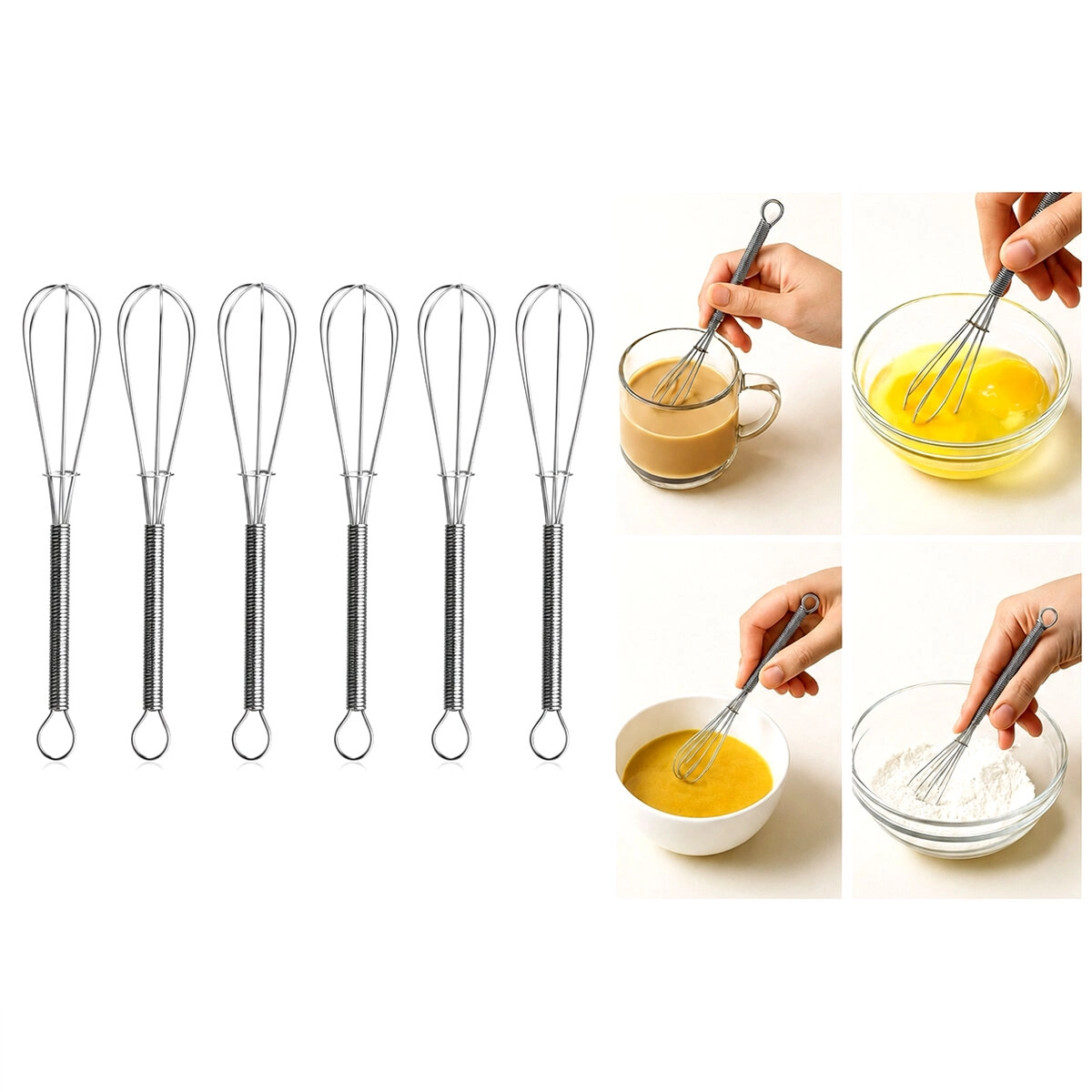 Mini Metal Çırpıcı 13 cm 6'lı Set Mutfak Gereci