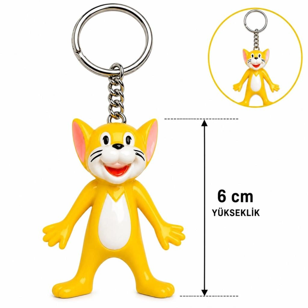 Şirin Sarı Kedi Figürü 6 Cm Anahtarlık