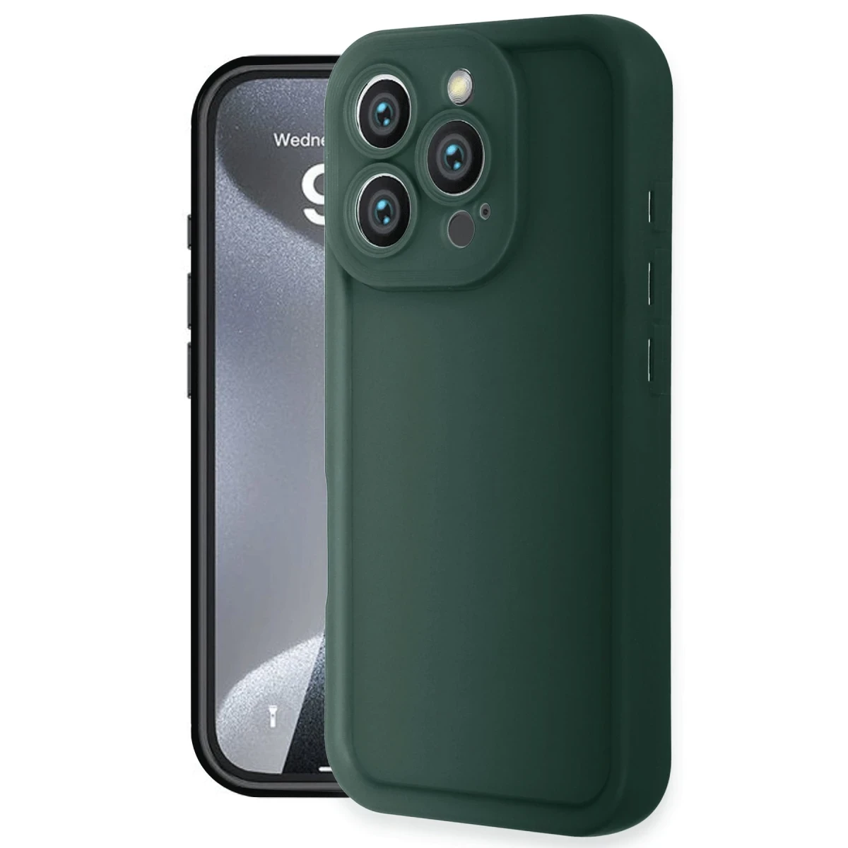 Apple iPhone 16 Pro Kılıf Viera Silikon - Koyu Yeşil