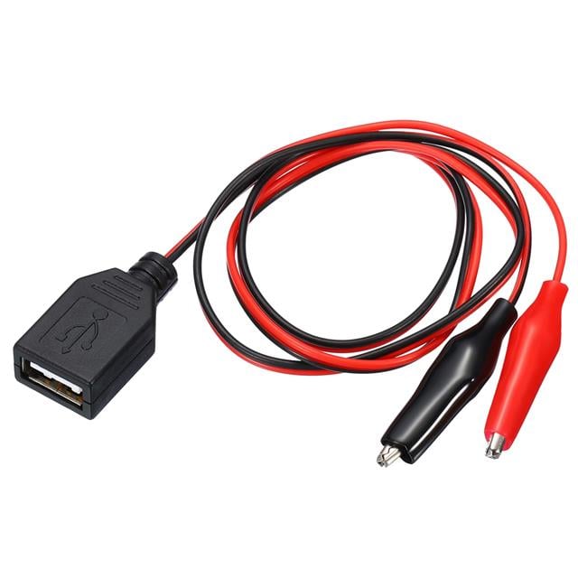 PM-28659 USB Dişi - Küçük Krokodil Uçlu 5V 2A Test Kablosu 60 CM