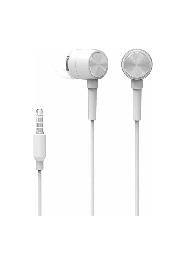 Mikrofonlu Kulak İçi Kulaklık 3.5mm PC Telefon Uyumlu Beyaz