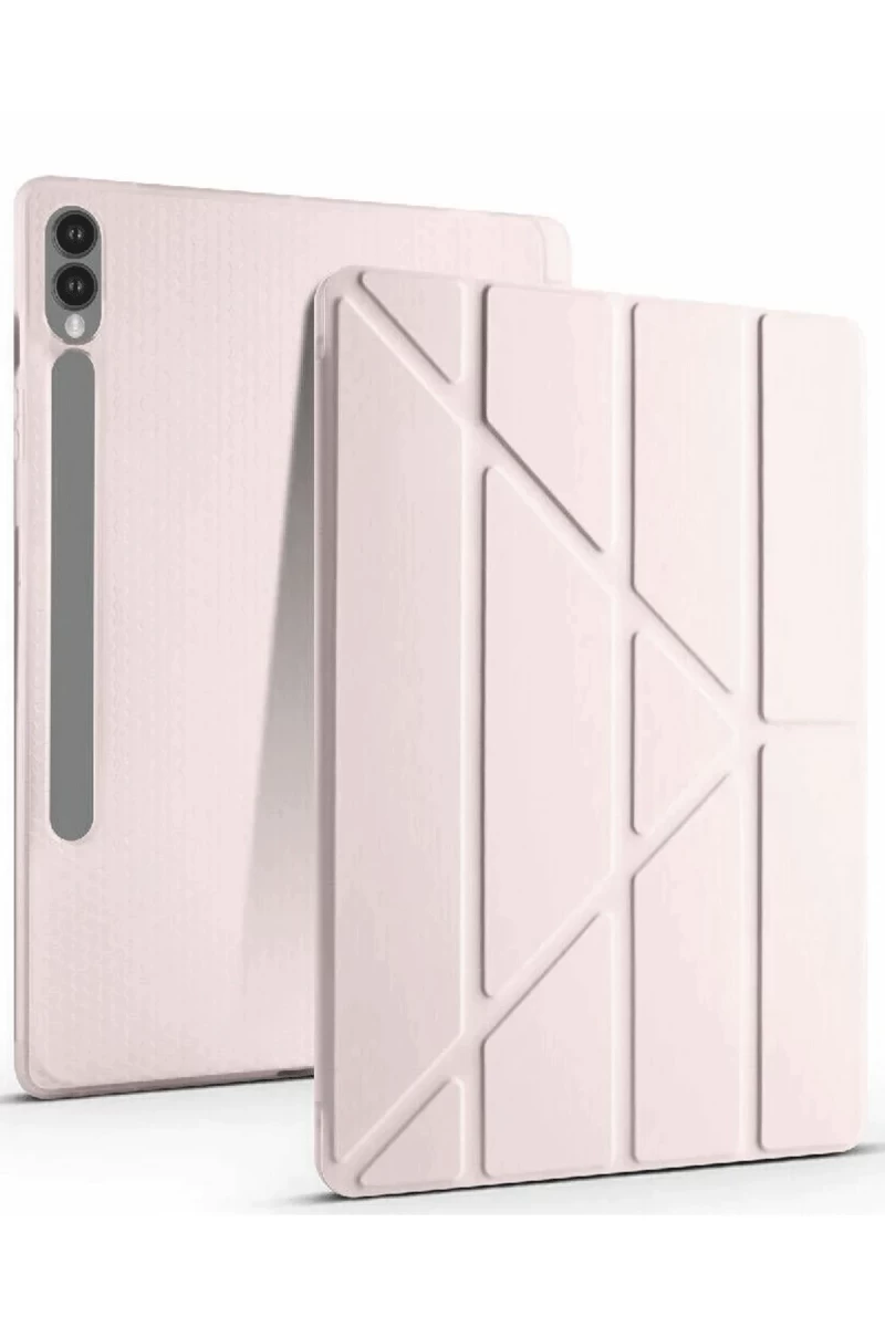 Samsung Galaxy X510 Tab S9 FE 11 Kılıf Kalemlikli Mars Tablet Kılıfı - Rose Gold