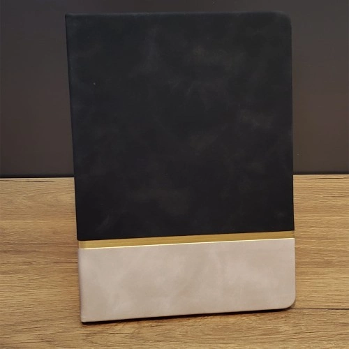 Şık Modern Çizgili Deri Defter 21 cm x 15 cm