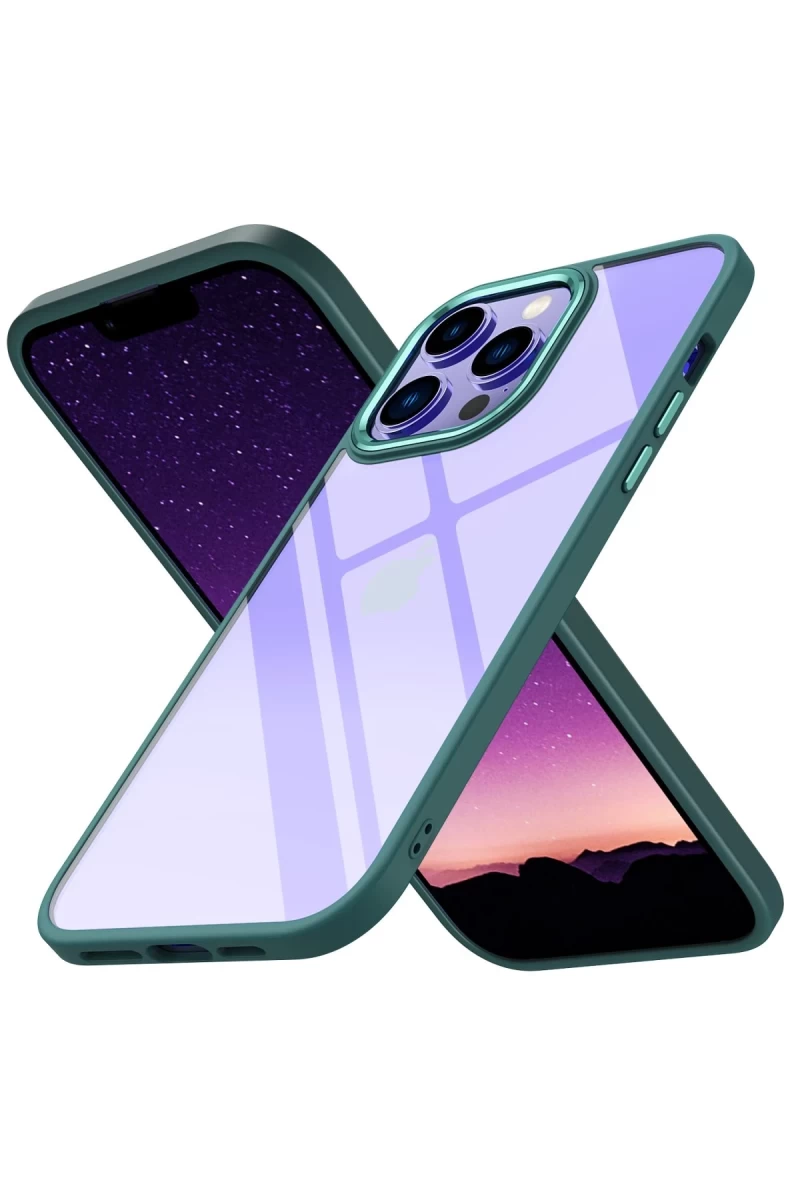 Apple iPhone 13 Pro Max Uyumlu Kılıf Power Silikon - Koyu Yeşil