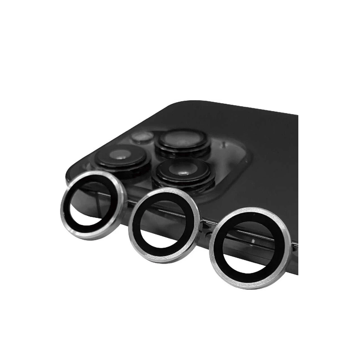Apple iPhone 13 Pro Max Raze Metal Kamera Lens - Gümüş