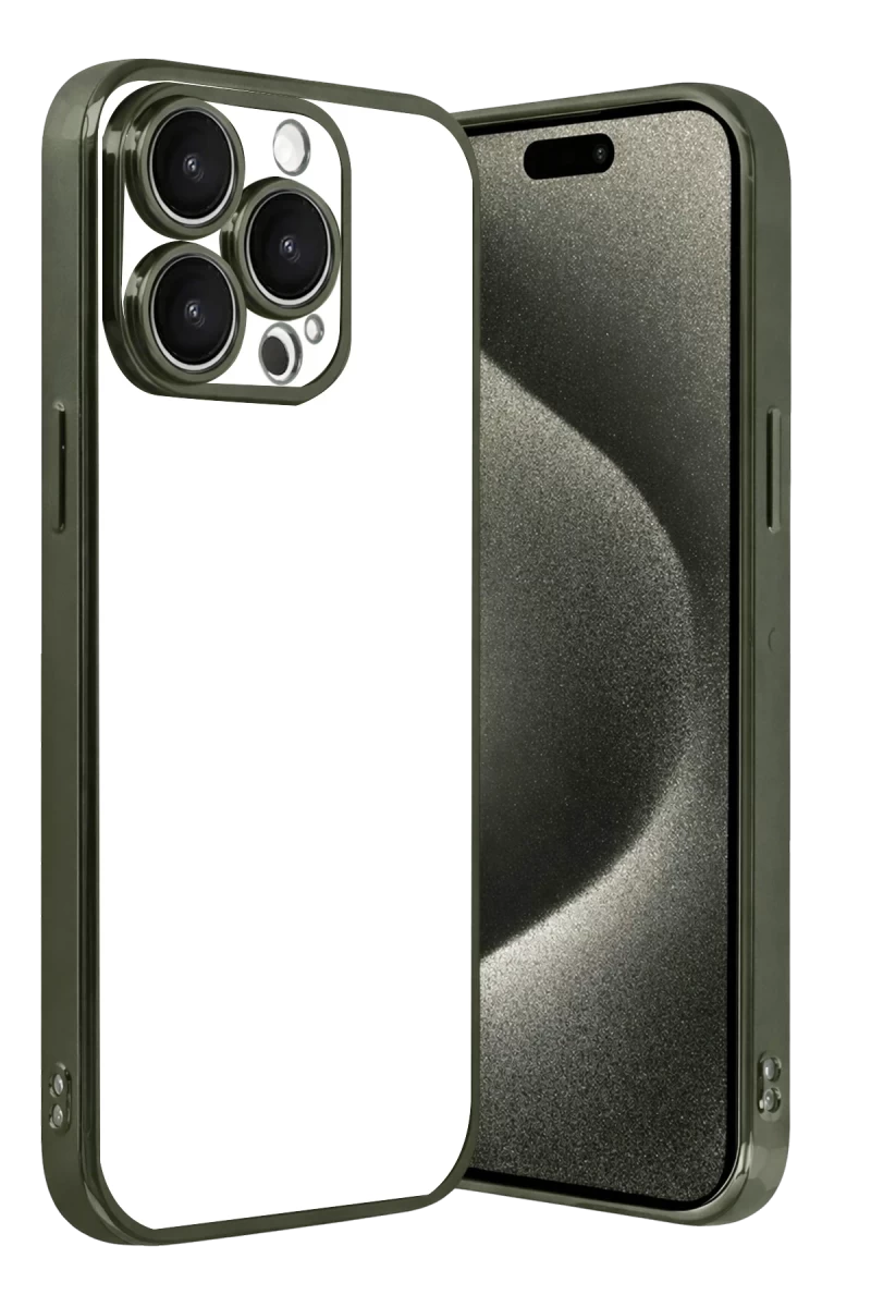 Apple iPhone 15 Pro Max Uyumlu Lensli Silikon - Yeşil