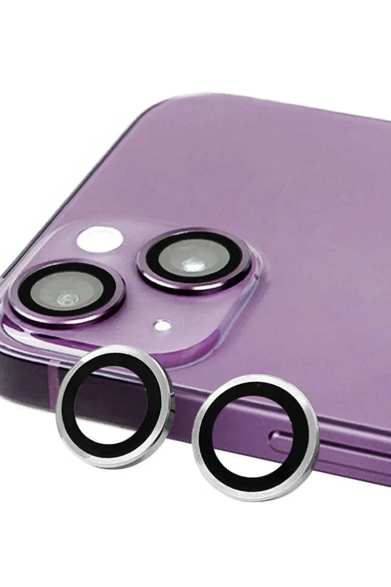 Apple iPhone 13 Mini Uyumlu Raze Metal Kamera Lens - Gümüş